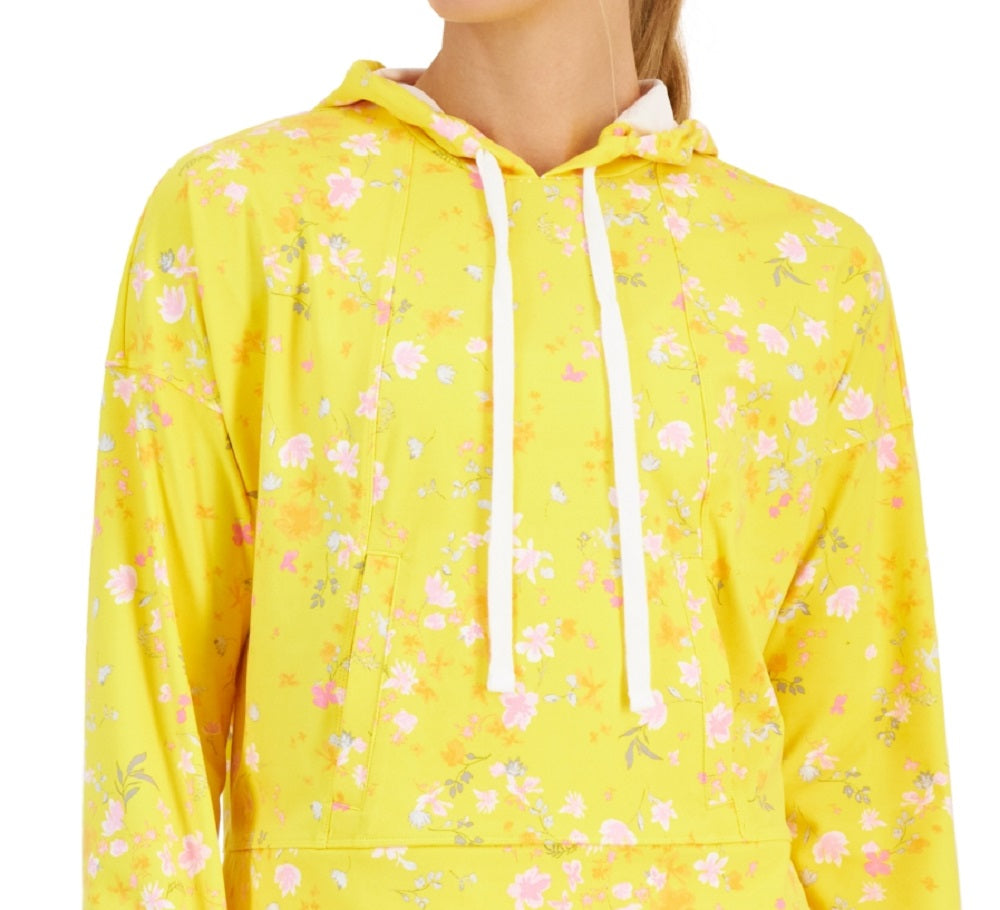 ID Ideology Women's Relaxed Pansy Techy Hoodie Yellow Size XX-Large