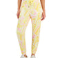 ID Ideology Women's Active Whirl Print Slim Jogger Pants Yellow Size X-Large