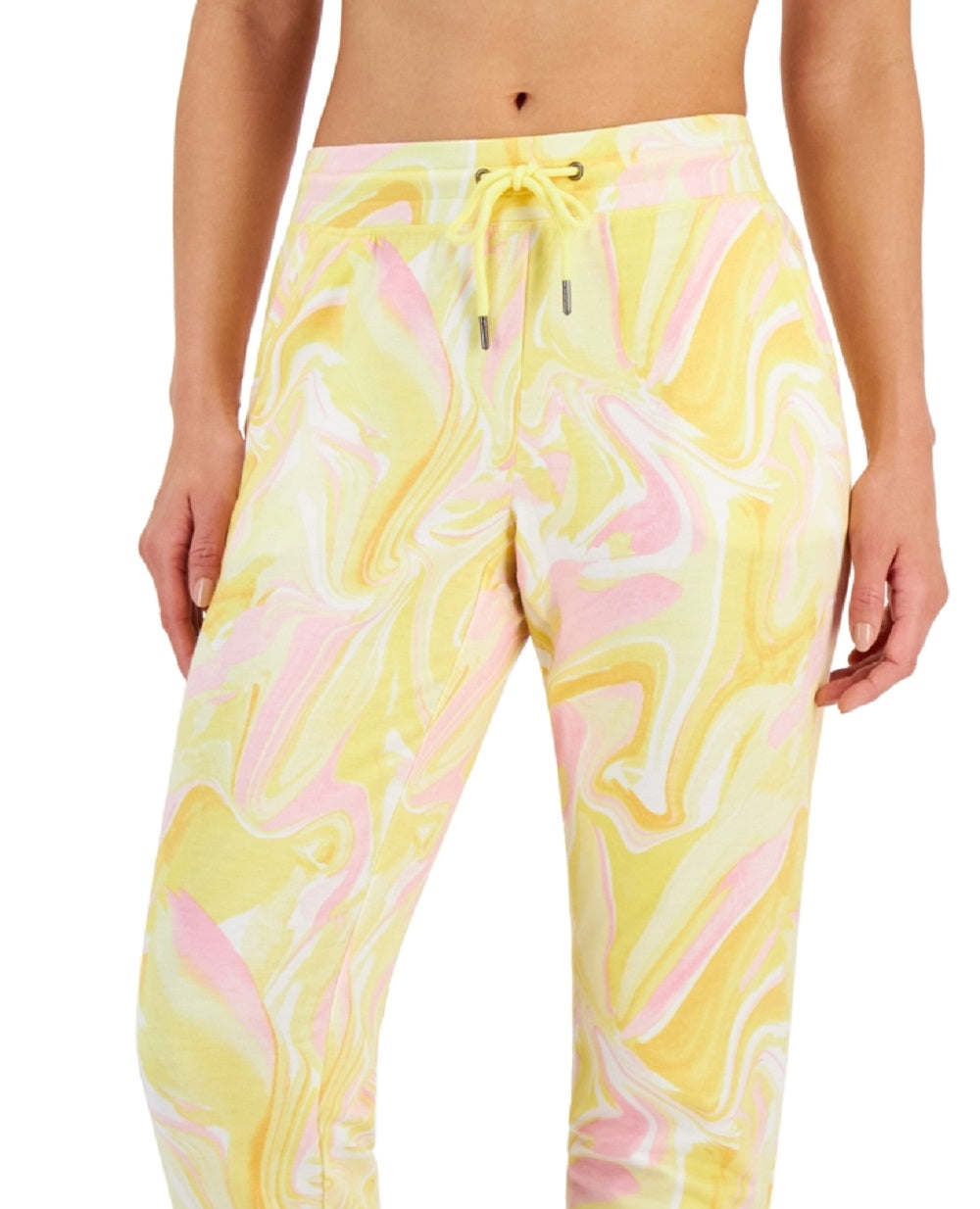ID Ideology Women's Active Whirl Print Slim Jogger Pants Yellow Size X-Large