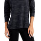 ID Ideology Women's Relaxed Camo Crewneck Pullover Black Size XX-Large
