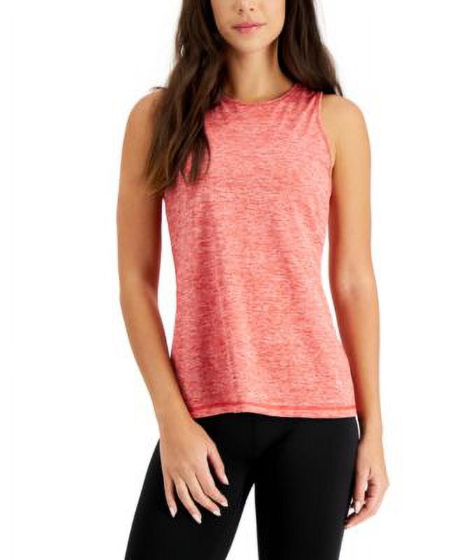 Ideology Women's Red Heathered Keyhole-Back Tank Top Size X-Small