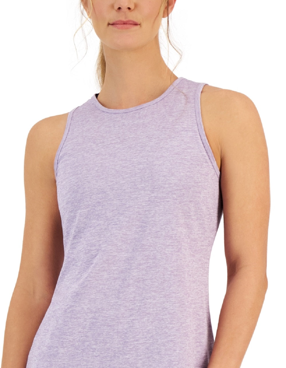 ID Ideology Women's Essentials Heathered Keyhole Back Tank Top Purple Size Large