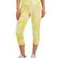ID Ideology Women's Compression Side Pocket Cropped Leggings Yellow Size Small