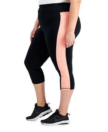 ID Ideology Women's Colorblocked Capri Leggings Black Size XL
