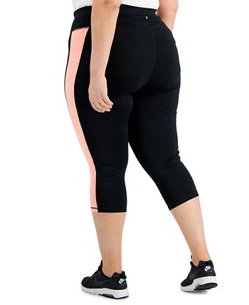 ID Ideology Women's Colorblocked Capri Leggings Black Size XL
