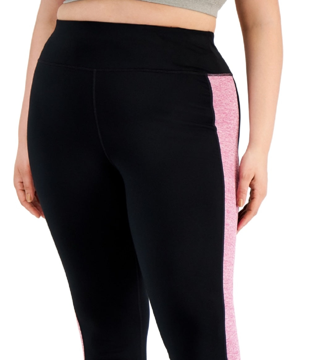 ID Ideology Women's Colorblocked Capri Leggings Pink Size 2X