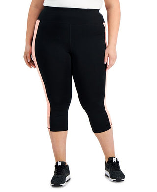 ID Ideology Women's Colorblocked Capri Leggings Black Size 1X
