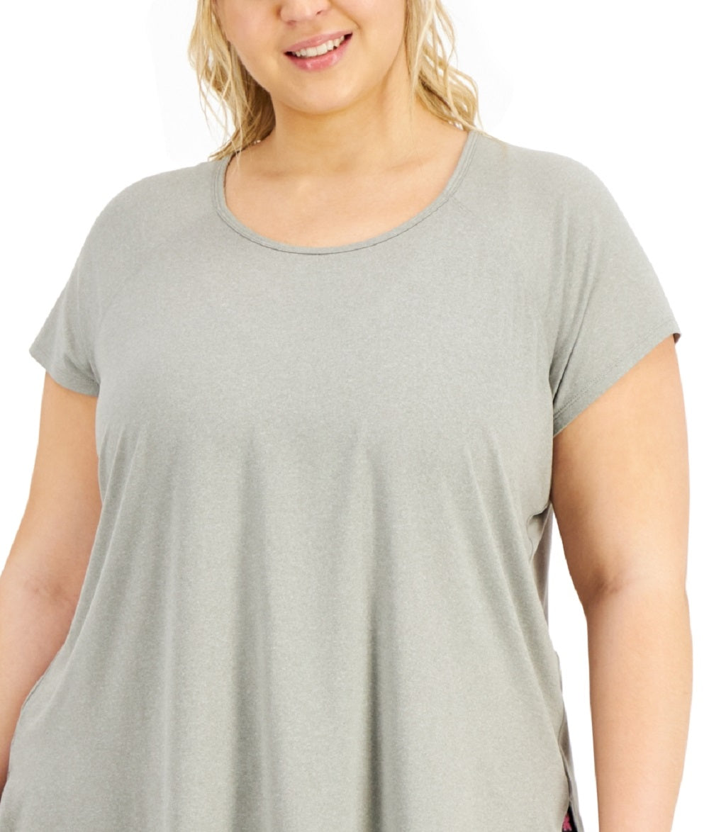 ID Ideology Women's Sweat Set T-Shirt Gray Size 4X
