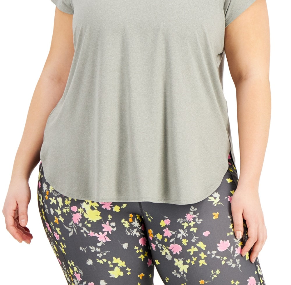 ID Ideology Women's Sweat Set T-Shirt Gray Size 4X