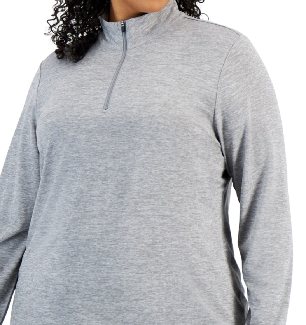 ID Ideology Women's Quarter Zip Top Gray