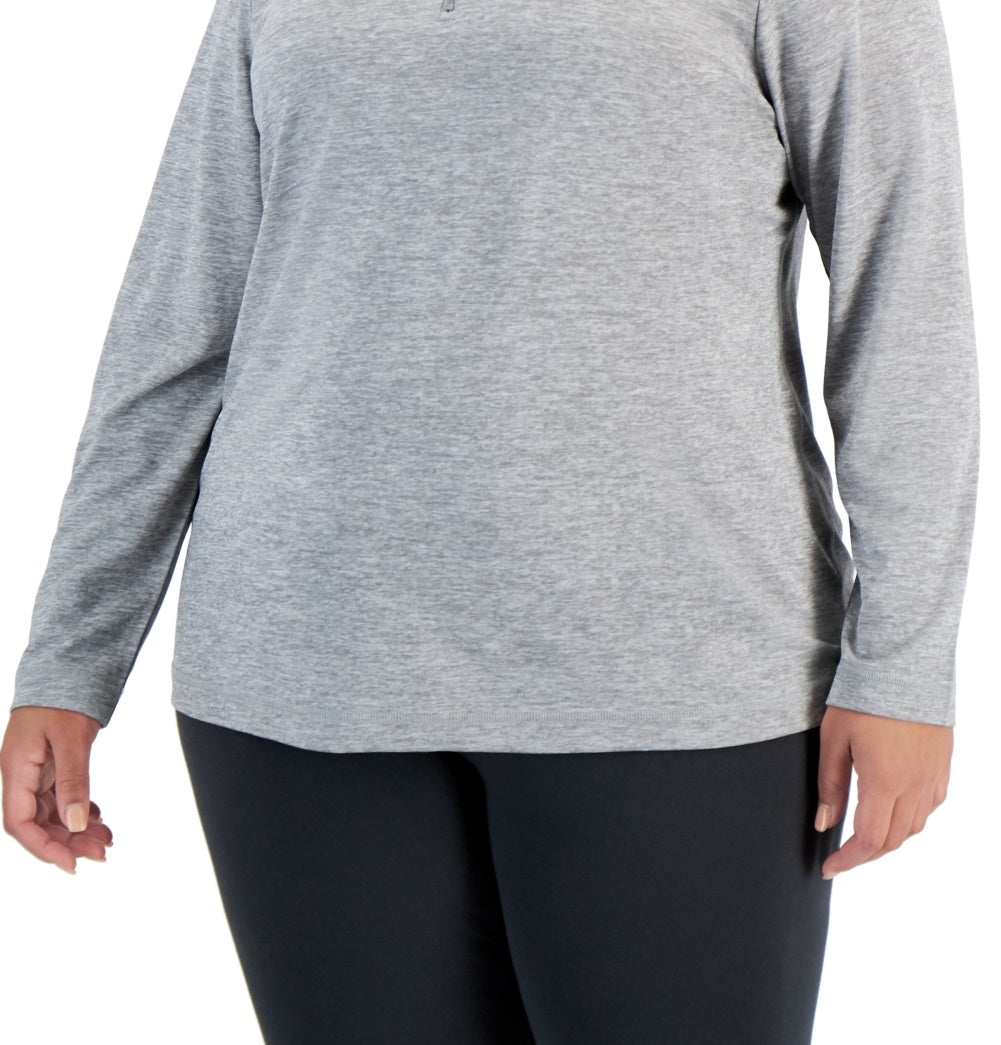 ID Ideology Women's Quarter Zip Top Gray