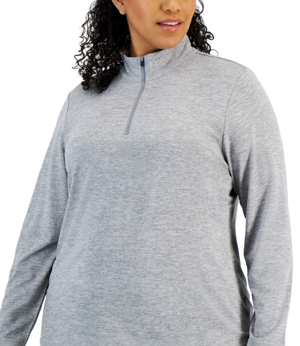 ID Ideology Women's Quarter Zip Top Gray