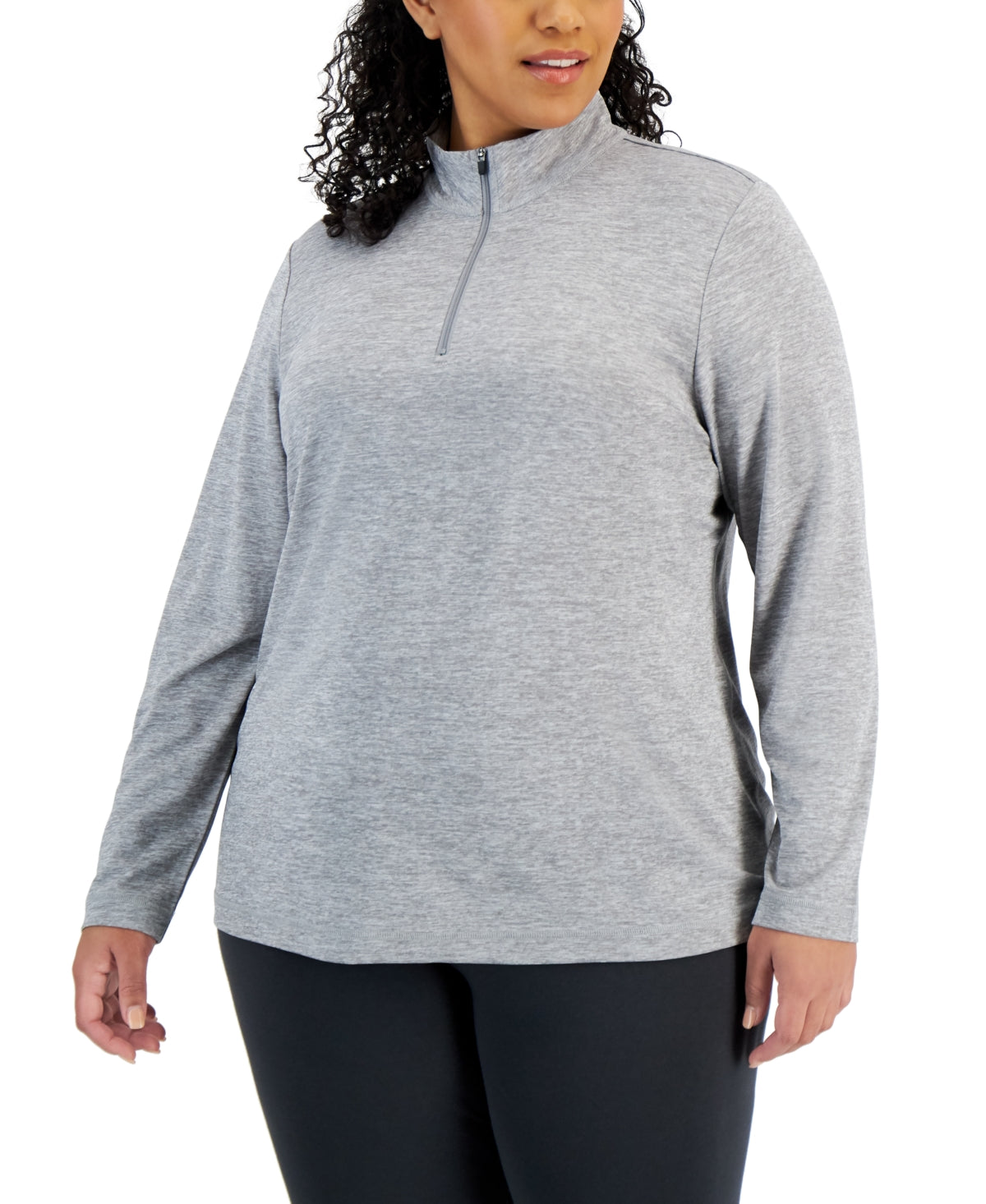 ID Ideology Women's Quarter Zip Top Gray