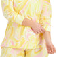 ID Ideology Women's Whirl Print Sweatshirt Yellow Size 3X