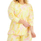 ID Ideology Women's Whirl Print Sweatshirt Yellow Size 3X