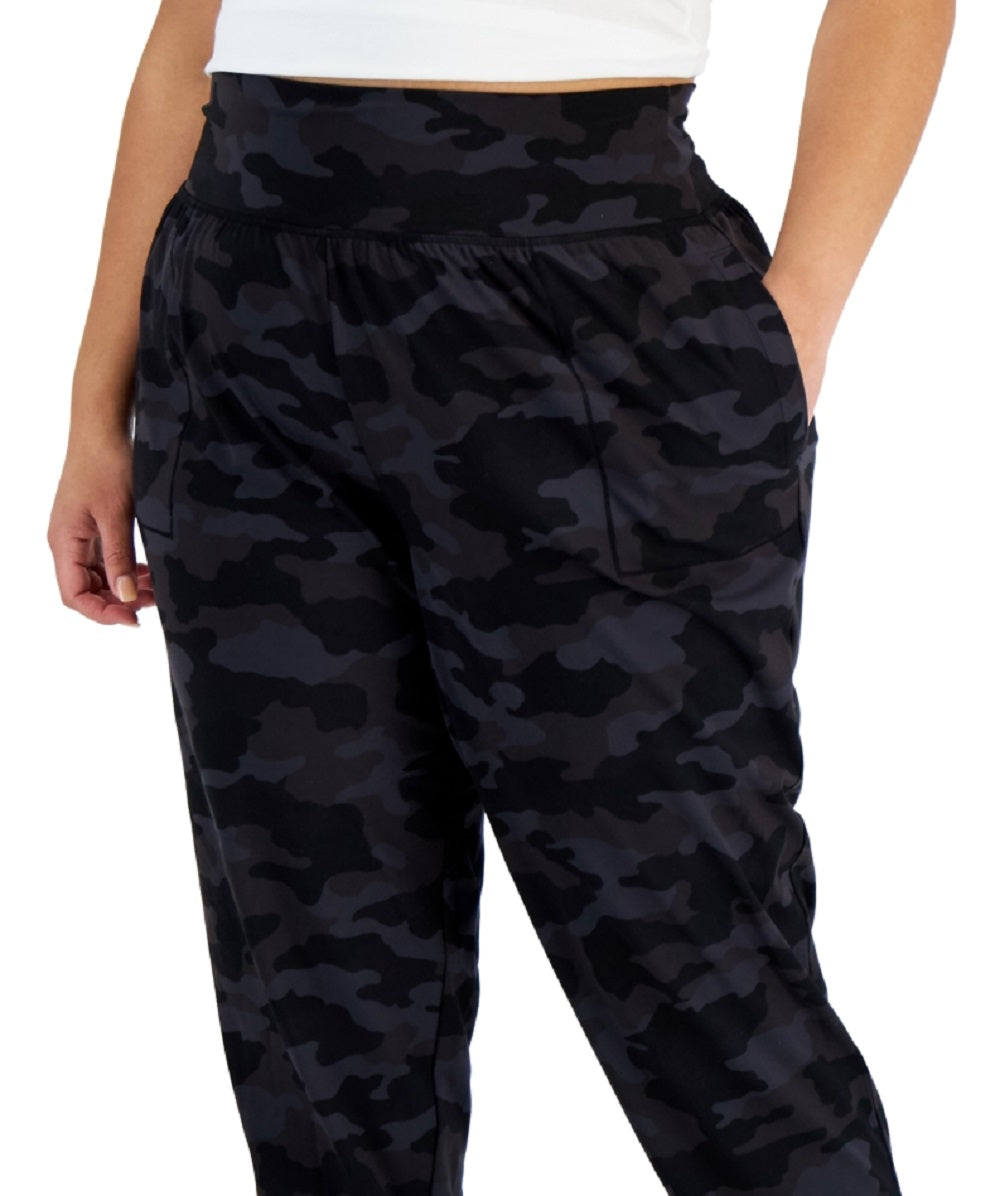 ID Ideology Women's Printed Jogger Pants Black Size 1X