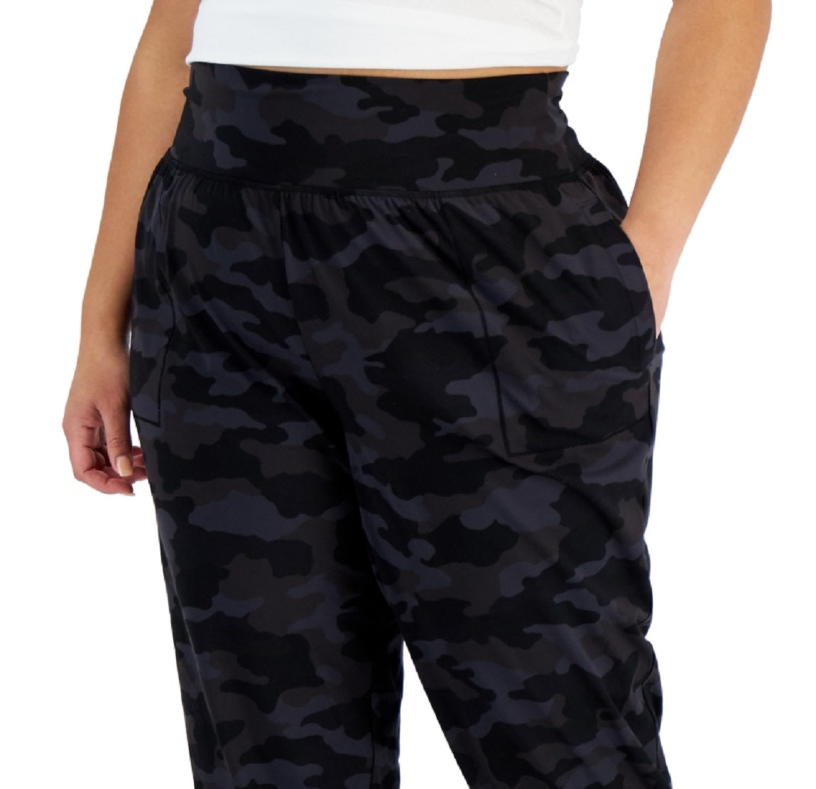 ID Ideology Women's Printed Jogger Pants Black Size 3X