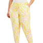 ID Ideology Women's Whirl Print Joggers Yellow Size 2X