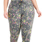 ID Ideology Women's Pansy Print Joggers Gray Size 3X