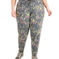 ID Ideology Women's Pansy Print Joggers Gray Size 3X