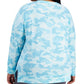 ID Ideology Women's Camouflage Print Sweatshirt Blue Size 1X