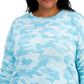 ID Ideology Women's Camouflage Print Sweatshirt Blue Size 1X