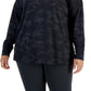 ID Ideology Women's Camouflage Print Sweatshirt Black Size 1X