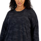 ID Ideology Women's Camouflage Print Sweatshirt Black Size 2X