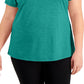 ID Ideology Women's Rapidry V Neck Performance T-Shirt Green Size 2X