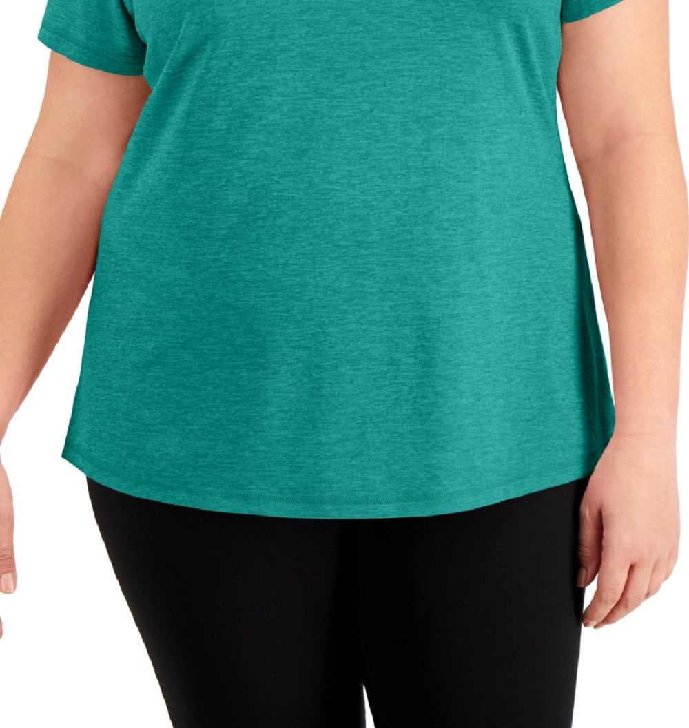ID Ideology Women's Rapidry V Neck Performance T-Shirt Green Size 2X
