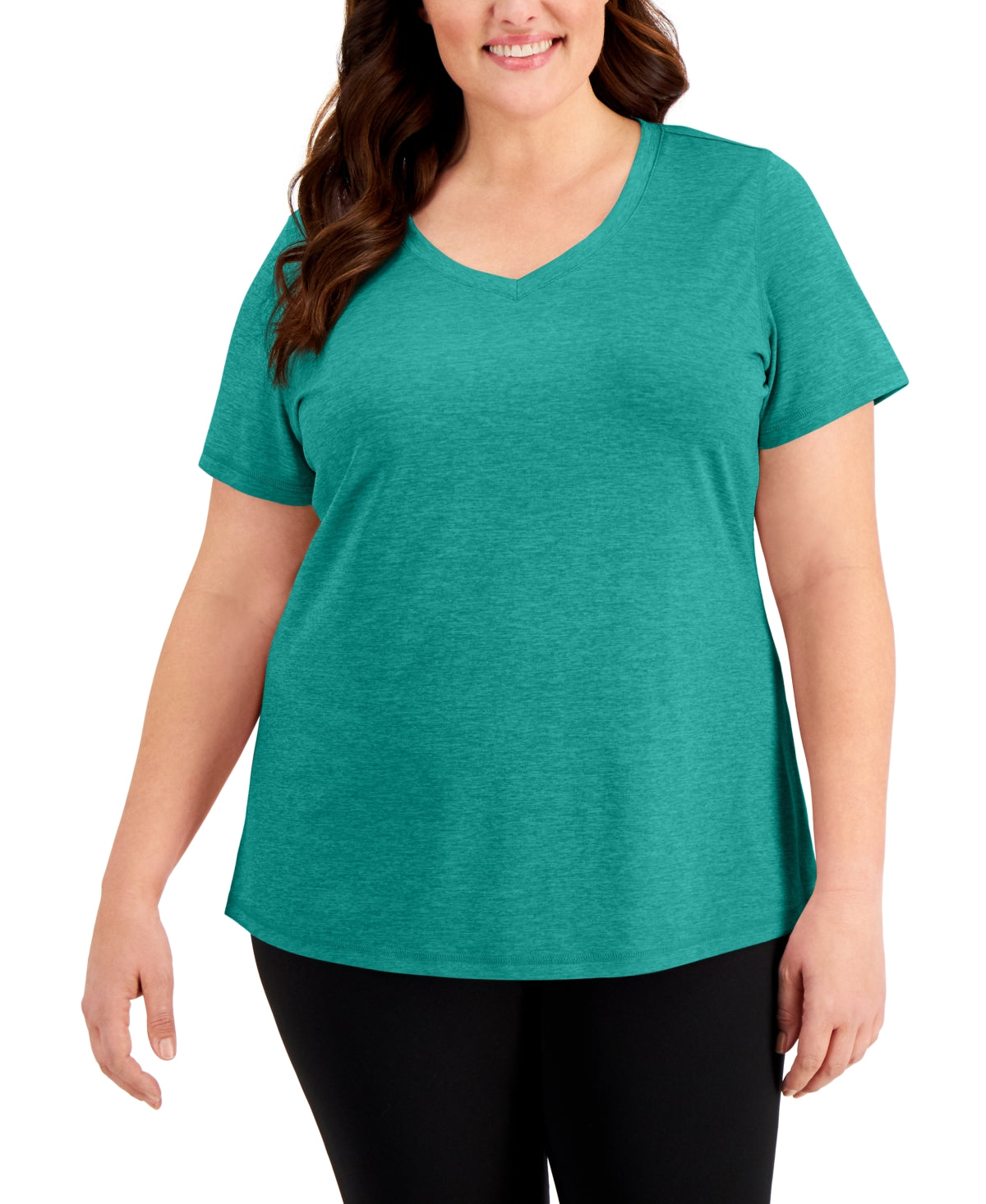 ID Ideology Women's Rapidry V Neck Performance T-Shirt Green Size 2X