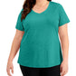 ID Ideology Women's Rapidry V Neck Performance T Shirt Green Size 3X