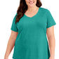 ID Ideology Women's Rapidry V Neck Performance T Shirt Green Size 3X