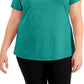 ID Ideology Women's Rapidry V Neck Performance T Shirt Green Size 3X