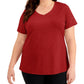 ID Ideology Women's Essentials Rapidry Heathered T-Shirt Red Size 1X