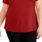 ID Ideology Women's Rapidry V Neck T-Shirt Red Size 3X
