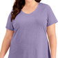 ID Ideology Women's Rapidry V Neck Performance T-Shirt Purple Size 2X