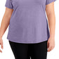 ID Ideology Women's Rapidry V Neck Performance T-Shirt Purple Size 2X