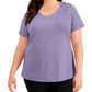 ID Ideology Women's Rapidry V Neck Performance T-Shirt Purple Size 2X