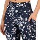 ID Ideology Women's Compression Floral Print Side Pocket 7/8 Leggings Gray Size Small