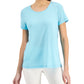 ID Ideology Women's Active Mesh Back T-Shirt Blue Size X-Small