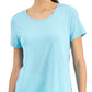 ID Ideology Women's Active Mesh Back T-Shirt Blue Size Small