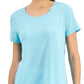 ID Ideology Women's Active Mesh Back T-Shirt Blue Size Large