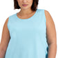 ID Ideology Women's Birdseye Mesh Tank Top Blue Size 3X