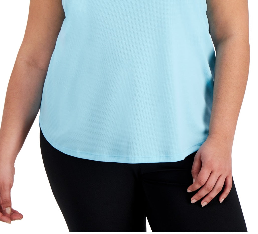 ID Ideology Women's Birdseye Mesh Tank Top Blue Size 3X