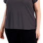 ID Ideology Women's Birdseye Mesh T-Shirt Gray Size 2X