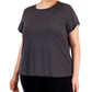 ID Ideology Women's Birdseye Mesh T-Shirt Gray Size 2X