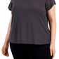ID Ideology Women's Birdseye Mesh T-Shirt Gray Size 4X