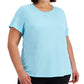 ID Ideology Women's Birdseye Mesh T-Shirt Blue Size 3X