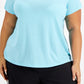 ID Ideology Women's Mesh Back T Shirt Blue Size 4X